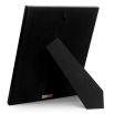 Set of two black croc leather photo frames, one small & one large