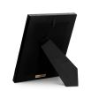 Set of two black croc leather photo frames, one small & one large