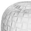 Glass vase with frosted finish and meticulous hand cut woven details