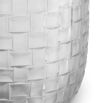Glass vase with frosted finish and meticulous hand cut woven details