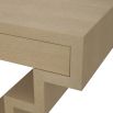 Stepped modern console table with two drawers in washed wood