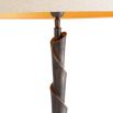 Bronze highlight finish floor lamp with layered silhouette completed with a shade
