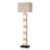 Floor lamp with illuminated alabaster panels down the length of the light