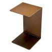 Sleek square top brass finish metal side table