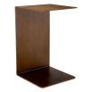 Sleek square top brass finish metal side table