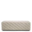 Grey upholstered modern sofa with chevron stitching detail
