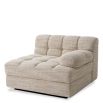 quilted sofa right module in skyward sand coloured linen upholstery