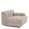 quilted sofa right module in skyward sand coloured linen upholstery