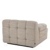 quilted sofa module in skyward sand coloured linen upholstery