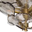 Flower shaped glass panels with brass ceiling fixture