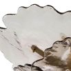 Flower shaped glass panels with brass ceiling fixture