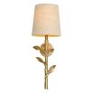 Wall lamp with stem design and linen shade