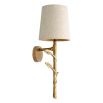 Wall lamp with stem design and linen shade