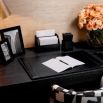 Set of two bar trays with faux croc leather pattern