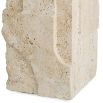 Table lamp with square rounded shade and a travertine base