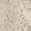 Table lamp with square rounded shade and a travertine base
