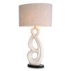 Elegant lamp with curved white ceramic frame