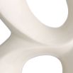 Elegant lamp with curved white ceramic frame