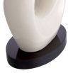 Elegant lamp with curved white ceramic frame