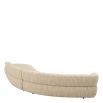 Elegant slightly curved sofa in boucle cream finish