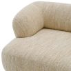 Elegant slightly curved sofa in boucle cream finish