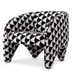 Striking chair featuring black and white geometric design