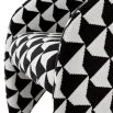 Striking chair featuring black and white geometric design