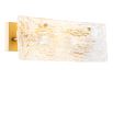 Gorgeous wall light featuring frosted glass and antique brass accents
