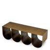Sophisticated brushed brass coffee table with four round bases