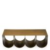 Sophisticated brushed brass coffee table with four round bases