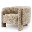 Stylish chair with curved back in luscious leopard print