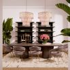 A sophisticated dining table crafted from silverstone oak veneer