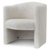 Compact armchair in sumptuous off-white boucle finish