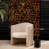 Compact armchair in sumptuous off-white boucle finish