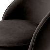Contemporary counter stool with brass finish base and velvet grey seat