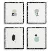 Black artistic wooden frame containing minimalist prints