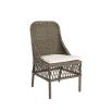 Charming brown/grey wicker dining chair with no arms