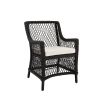 Charming wicker outdoor chair in grey with net style design