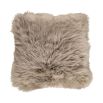 New Zealand taupe sheepskin cushion