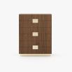 Brown 6 drawer wooden tall boy with golden handles and base 