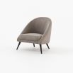 A stylish 70s inspired armchair with a luxury upholstery and angled legs