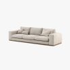 Grey linen upholstered 3 seater sofa modern design