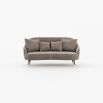 Retro style velvet sofa with wooden legs and nickel tips