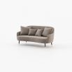 Retro style velvet sofa with wooden legs and nickel tips