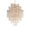 A luxurious pendant by Hudson Valley with shimmering nickel and crystal tassels and a tranquillity silver leaf finish