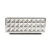 A dazzling rock glam sideboard with a chic, nickel finish