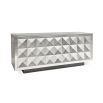 A dazzling rock glam sideboard with a chic, nickel finish