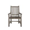 Wooden outdoor dining armchair in grey finish