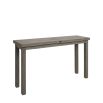 Traditional rectangular outdoor console table in charcoal finish wood