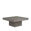 Square concrete table with plinth base in small
